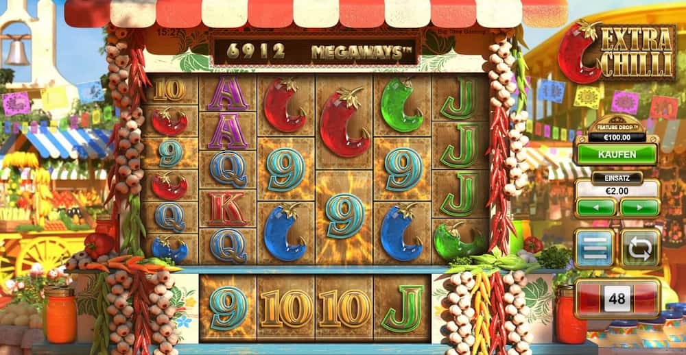 Beim Megaways Spielautomaten Extra Chilli sorgen bis zu 117.648 Gewinnlinien für Spaß