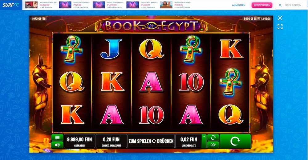 Surf Casino Book of Egypt